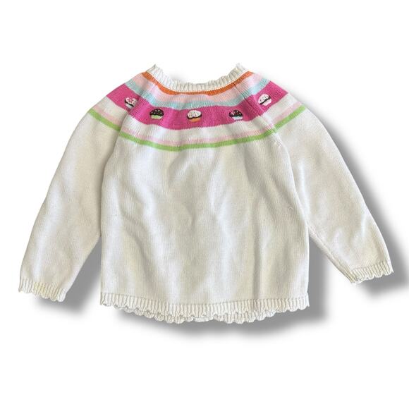 Gymboree Cupcake Knit Cardigan 18–24M Vintage 2008 White Pastel Sweater - Picture 5 of 8